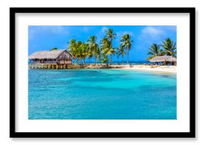 Beautiful lonely beach in caribbean San Blas island, Kuna Yala, Panama. Turquoise tropical Sea, paradise travel destination, Central America