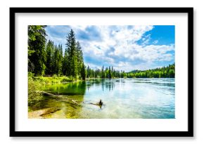 Clearwater Lake in Wells Gray Provincial Park, British Columbia, Canada . The lake is high up in the Cariboo Mountains and feeds the Clearwater River and then the Thompson River