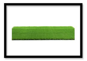 Artificial grass carpet on white background. Exterior element