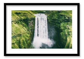  Wodospad Skogafoss na Islandii panoramiczna