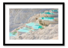 Pamukkale, natural pool with blue water, Turkey tourist attraction