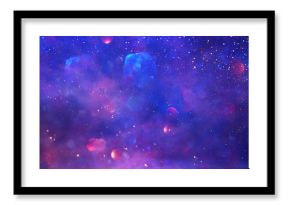 abstract glitter silver, purple, blue lights background. de-focused. banner