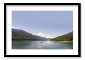 Mountain range and river against sky