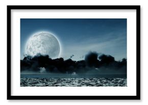 View of sea against sky at night