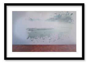 Splash on wall revealing coastline