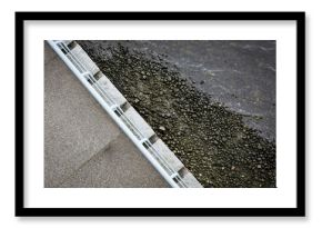 High angle view of footpath by lake