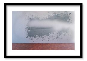 Splash on wall revealing coastline