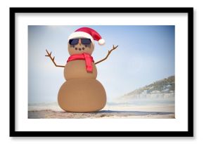 Festive sandman on the beach