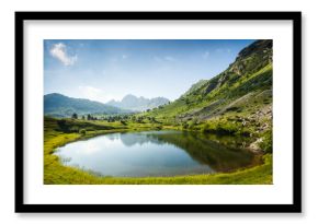 Mountain lake in summertime