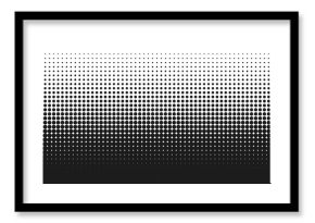 Dotted gradient vector pattern illustration, white and black halftone polka background graphic, horizontal seamless circle dotted lines, monochrome dots texture backdrop, retro popart effect half tone