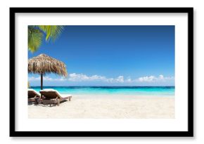 Chairs And Umbrella In Tropical Beach - Seascape Banner