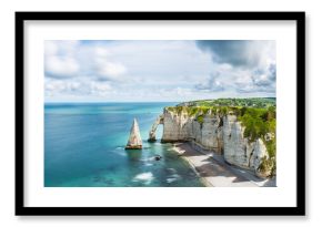 Panorama w wybrzeżu Etretat / Francja alabastrowym