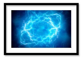 Blue glowing plasma lightning