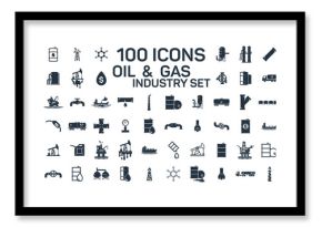 200 oil and gas industry isolated icons on white background