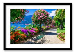 Lago Maggiore - beautiful "Isola madre" with ornamental floral gardens. Northen Italy