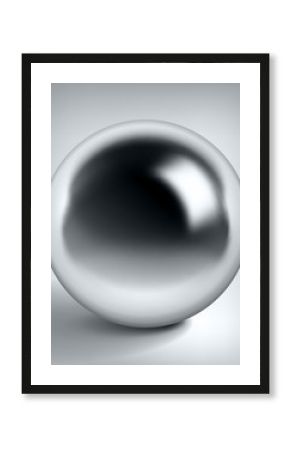 Vector chrome sphere, glossy metal ball, surround the silver object for you project design