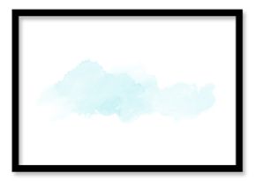 Abstract watercolor background image with a liquid splatter of aquarelle paint, isolated on white. Light blue tones