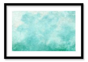 Blue green watercolor paint splash or blotch background with fringe bleed wash and bloom design, blobs of paint and old vintage watercolor paper texture grain