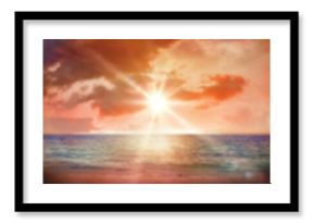 Beach against cloudy sky