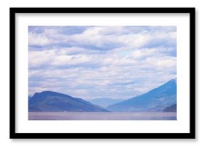Landscape of lake with mountains