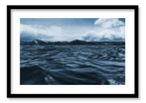 Defocused image of blue sea