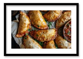 Assorted empanadas food. Fried baked pastry meal. Generate Ai