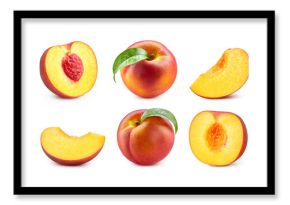 Fresh organic peach isolated