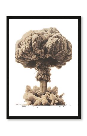 mushroom Nuclear explosion on transparent background PNG