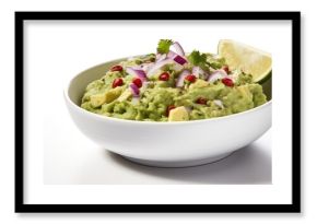 Bowl of Guacamole with Lime Slice