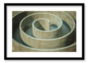 Concrete spiral structure forming a circular maze