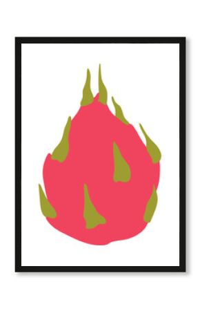 Pitaya png sticker, dragon fruit aesthetic doodle, transparent background