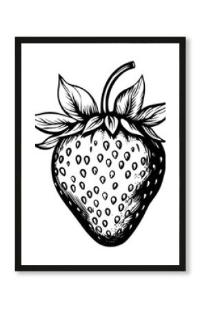Strawberry tattoo art illustration fruit vector