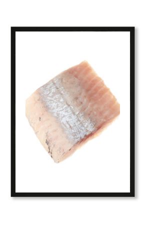 Piece of delicious herring isolated on white
