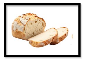 PNG Freshly baked artisan bread slices, element set on transparent background