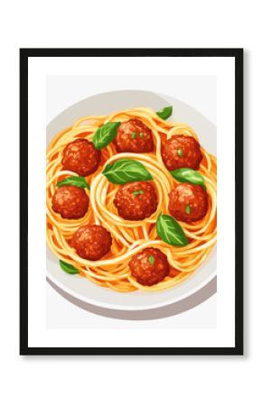 Meatballs and Spaghetti spaghetti pasta food vector