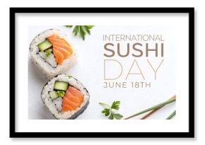 Minimalist Sushi Design for International Sushi Day  18 June Celebration