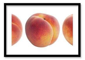PNG Fresh juicy peaches in row, element set on transparent background