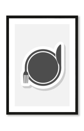 Restaurant food icon sticker isolated on gray background