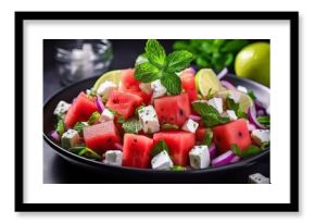 Wassermelonen-Feta-Salat mit Minze