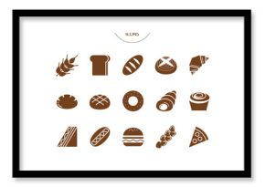 パン　アイコン ピクトグラム　ベクター イラスト　セット