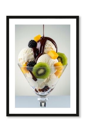 ice cream with fruits