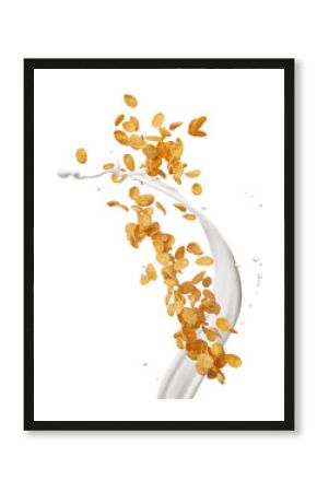 corn flakes with milk splash