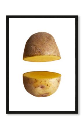 slice of raw potatoes isolated