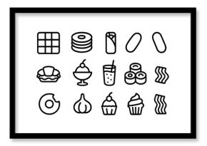 Black line food icons vector illustration for modern digital design