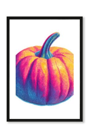 PNG Vibrant multicolored artistic pumpkin
