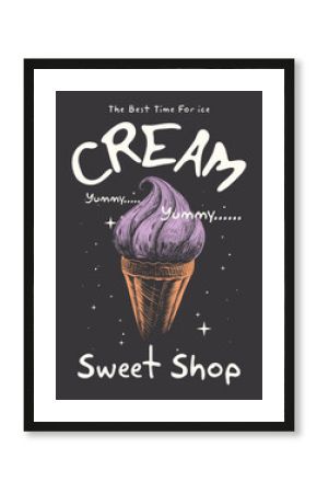 Summer graphic t shirt design, Ice cream love club graphic print t-shirt,  Retro ice cream hand-drawn vector art, Enjoy summer with sweet ice cream,  Retro ice cream hand drawn vector art.