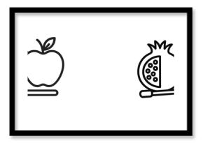 And pomegranate with honey dipper icon