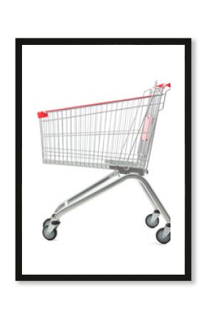 Shopping cart on white background