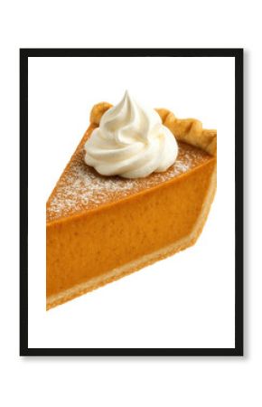 Slice of pumpkin pie.