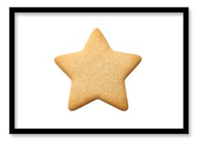 Star sugar cookie with golden brown baked surface, delicious sweet snack and dessert treat